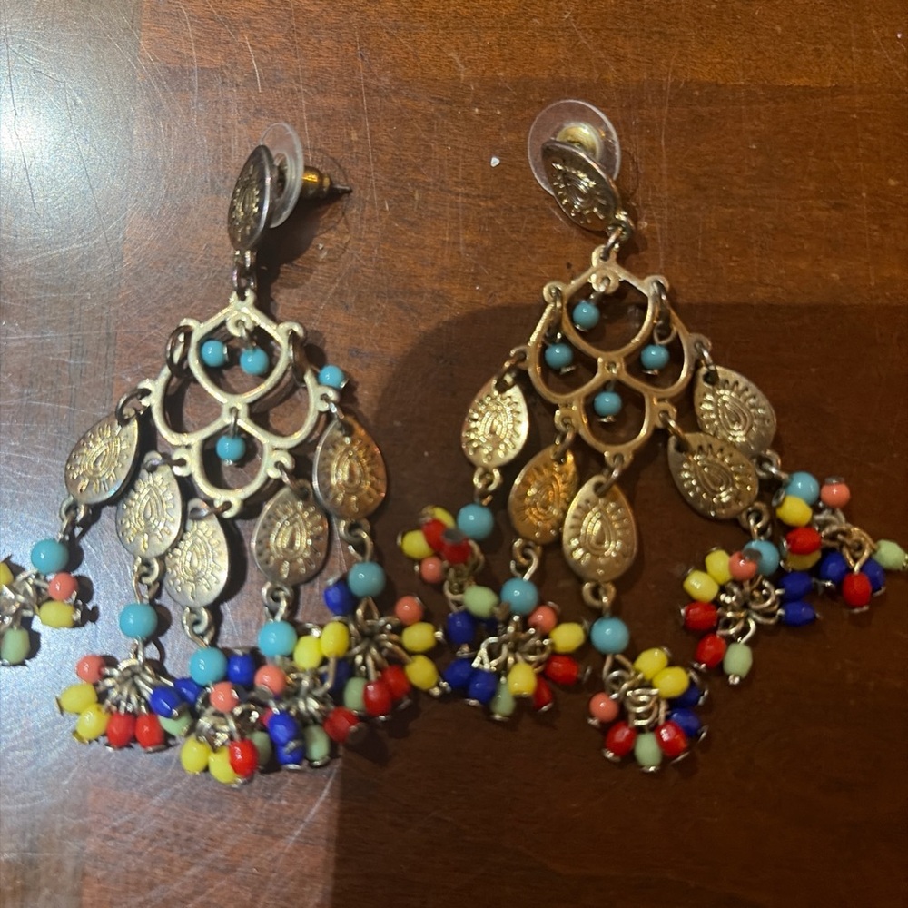 Colorful Beaded Chandelier Earrings
